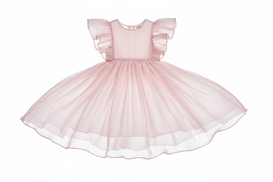 Ruffle Dress Back View - Lavender