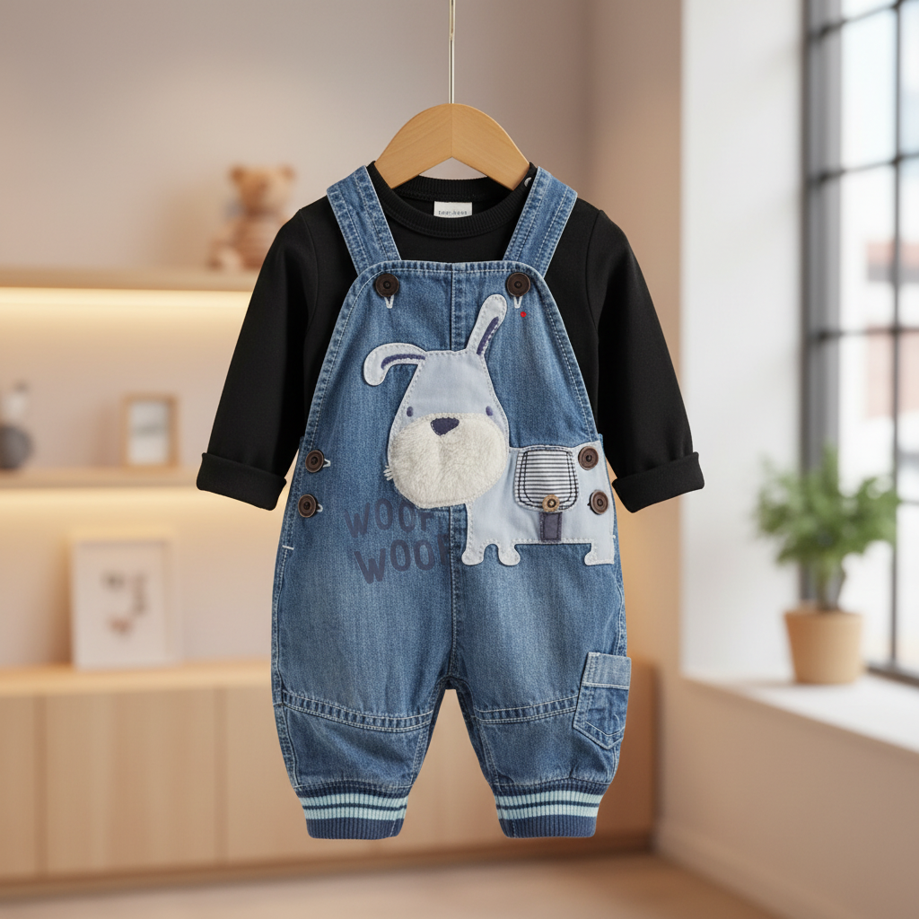 Baby Overalls Black Tshirt 6