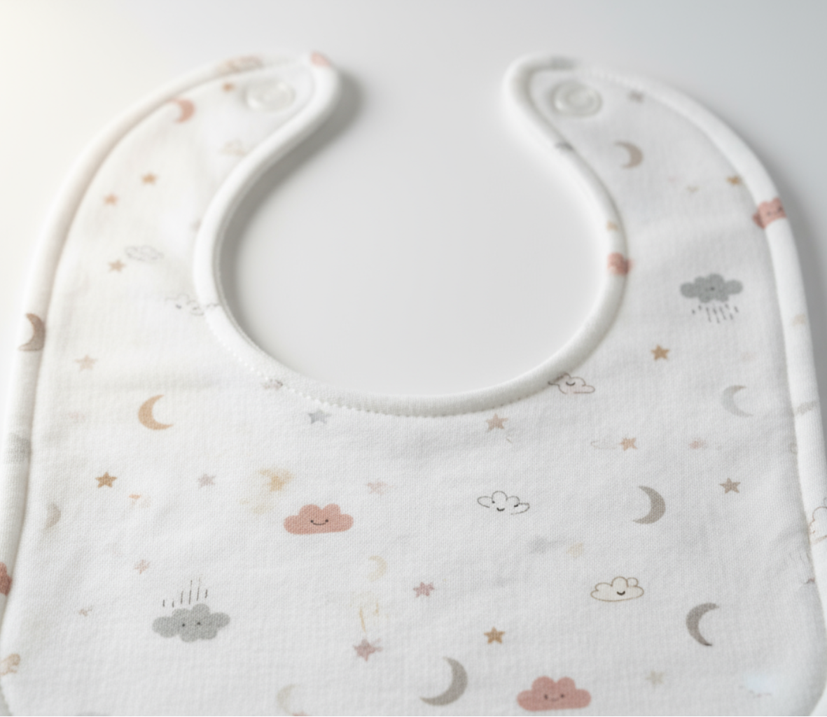 Baby Bib with Snap Buttons